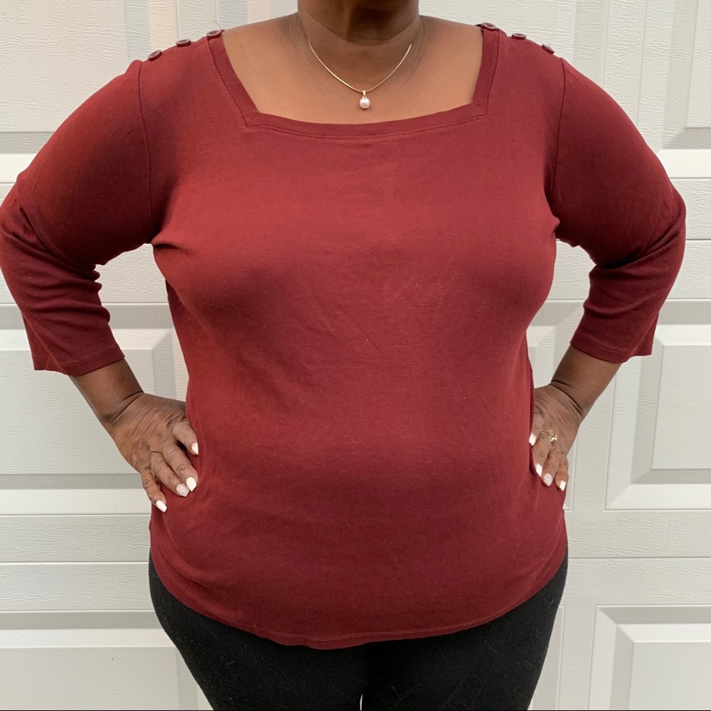 Maroon top